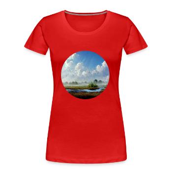 Himmel im Land - Frauen Premium Bio T-Shirt - Rot - Vorne - Mia (176cm)