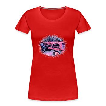 Traktor - Frauen Premium Bio T-Shirt - Rot - Vorne - Mia (176cm)