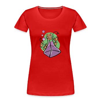 Un verre de poison violet avec des feuilles d’automne - T-shirt bio Premium Femme - rouge - Devant - Mia (176cm)