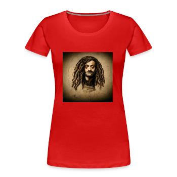 Style Rastaman Da Vinci - T-shirt bio Premium Femme - rouge - Devant - Mia (176cm)