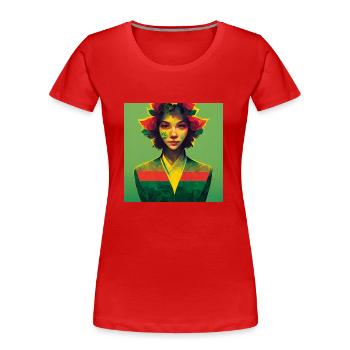 Ganja Girl Painting - Frauen Premium Bio T-Shirt - Rot - Vorne - Mia (176cm)