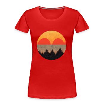 Vintage sunset Painting - Frauen Premium Bio T-Shirt - Rot - Vorne - Mia (176cm)