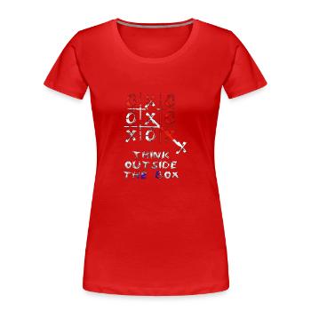 Think outside the box positive thoughts happy - Women's Premium Organic T-Shirt - red - Front - Mia (176cm)