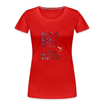 Think outside the box positive thoughts happy - Women's Premium Organic T-Shirt - red - Front - Mia (176cm)