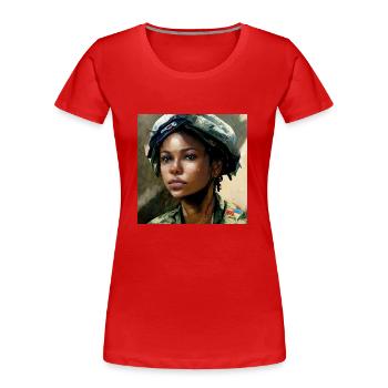Schöne US Army Combat Medical Painting - Frauen Premium Bio T-Shirt - Rot - Vorne - Mia (176cm)