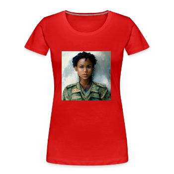 Schöne US Army Combat Medical Painting - Frauen Premium Bio T-Shirt - Rot - Vorne - Mia (176cm)