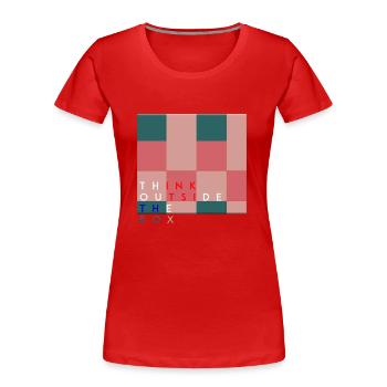 Think outside the box positive thoughts happy - Women's Premium Organic T-Shirt - red - Front - Mia (176cm)