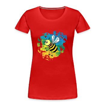 Insect - Women's Premium Organic T-Shirt - red - Front - Mia (176cm)