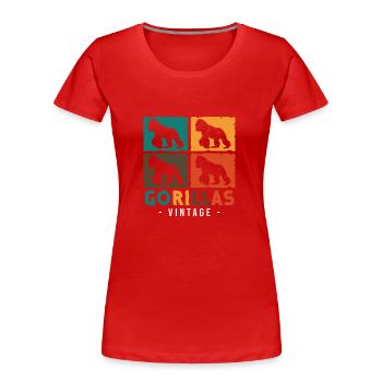 Zoo de singe de formation Silverback - T-shirt bio Premium Femme - rouge - Devant - Mia (176cm)