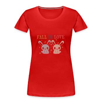Sich verlieben - Frauen Premium Bio T-Shirt - Rot - Vorne - Mia (176cm)