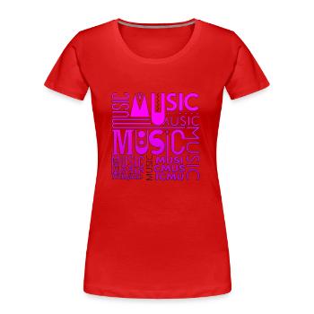 Music funny jazz retro song hipster vinyl rock - Women's Premium Organic T-Shirt - red - Front - Mia (176cm)