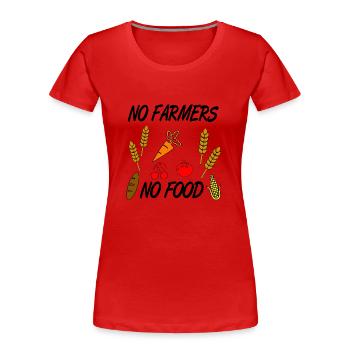 Cultivateur - T-shirt bio Premium Femme - rouge - Devant - Mia (176cm)