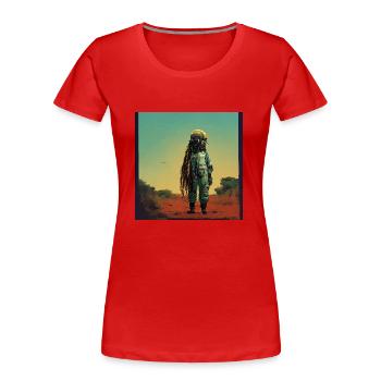 Rasta-astronaute - T-shirt bio Premium Femme - rouge - Devant - Mia (176cm)