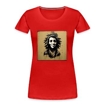 Rastafari-skizzenmalerei - Frauen Premium Bio T-Shirt - Rot - Vorne - Mia (176cm)