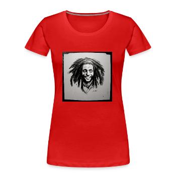 Rastafari-skizzenmalerei - Frauen Premium Bio T-Shirt - Rot - Vorne - Mia (176cm)