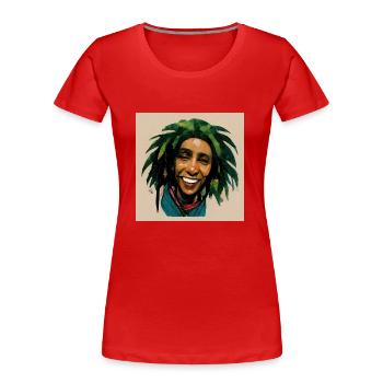 Rastafari-skizzenmalerei - Frauen Premium Bio T-Shirt - Rot - Vorne - Mia (176cm)
