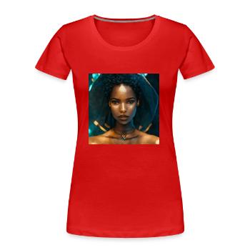 Schöne Malerei Der Schwarzen Frau - Frauen Premium Bio T-Shirt - Rot - Vorne - Mia (176cm)