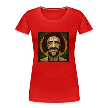 Mosaik Rasta-malerei - Frauen Premium Bio T-Shirt - Rot - Vorne - Mia (176cm)