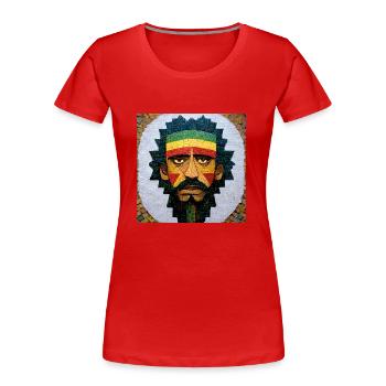 Mosaik Rasta-malerei - Frauen Premium Bio T-Shirt - Rot - Vorne - Mia (176cm)