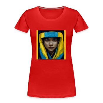 Ukraine Gewinnt Slava Ukaini - Frauen Premium Bio T-Shirt - Rot - Vorne - Mia (176cm)