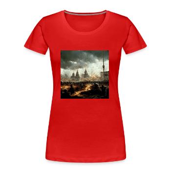 Der Krieg Ist Vorbei - Frauen Premium Bio T-Shirt - Rot - Vorne - Mia (176cm)