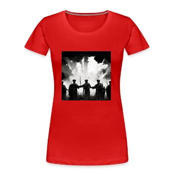 Sieg Der Ukraine - Frauen Premium Bio T-Shirt - Rot - Vorne - Mia (176cm)