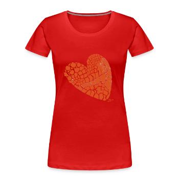 MORCEAUX - T-shirt bio Premium Femme - rouge - Devant - Mia (176cm)
