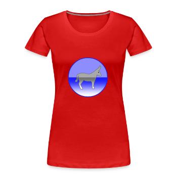 Âne - T-shirt bio Premium Femme - rouge - Devant - Mia (176cm)