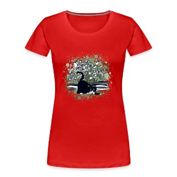 Cat - Women's Premium Organic T-Shirt - red - Front - Mia (176cm)