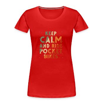 Moto Motard Deux-roues Père - T-shirt bio Premium Femme - rouge - Devant - Mia (176cm)