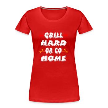 Grill - Women's Premium Organic T-Shirt - red - Front - Mia (176cm)