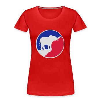 Elephant Silhouette Cliff Moon - T-shirt bio Premium Femme - rouge - Devant - Mia (176cm)