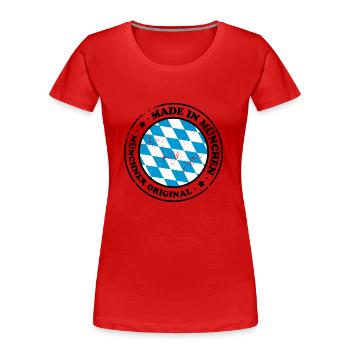 Made in München - Frauen Premium Bio T-Shirt - Rot - Vorne - Mia (176cm)