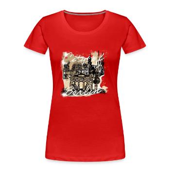 City of Berlin - Women's Premium Organic T-Shirt - red - Front - Mia (176cm)