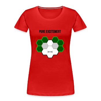 Pure excitement - Frauen Premium Bio T-Shirt - Rot - Vorne - Mia (176cm)