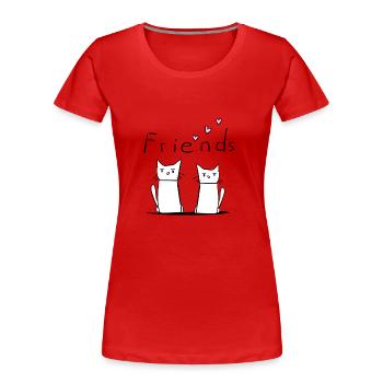 Friends Friend Friendship Cats Cat - Women's Premium Organic T-Shirt - red - Front - Mia (176cm)