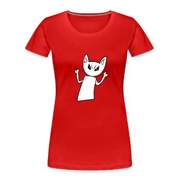 Chat effrayant en colère animal en colère - T-shirt bio Premium Femme - rouge - Devant - Mia (176cm)