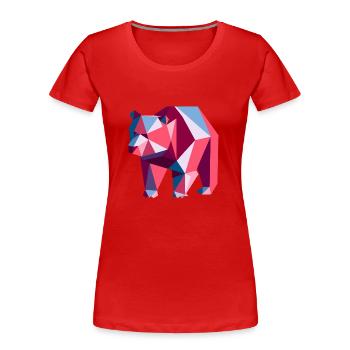 Bear, geometric, vector art, abstract, animal - Women's Premium Organic T-Shirt - red - Front - Mia (176cm)
