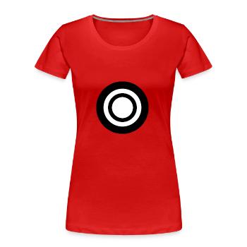 Black and white minimalist circle - Women's Premium Organic T-Shirt - red - Front - Mia (176cm)