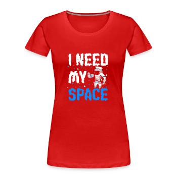 Weltall Logo Stern Rakete - Frauen Premium Bio T-Shirt - Rot - Vorne - Mia (176cm)