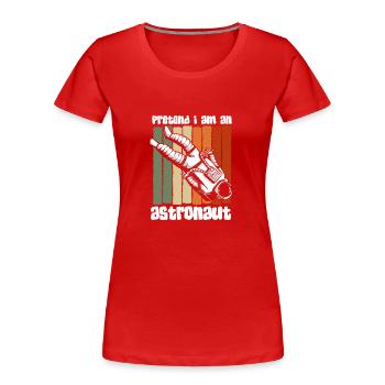 Space Logo Spaceman Spaceman - Women's Premium Organic T-Shirt - red - Front - Mia (176cm)