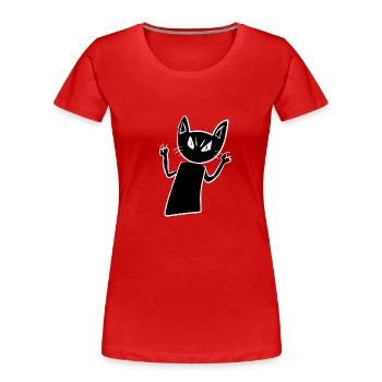Chat effrayant en colère animal en colère - T-shirt bio Premium Femme - rouge - Devant - Mia (176cm)