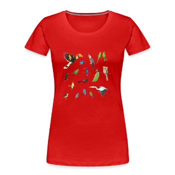 Asia's birds - Women's Premium Organic T-Shirt - red - Front - Mia (176cm)