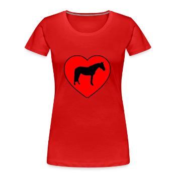 Horse - Women's Premium Organic T-Shirt - red - Front - Mia (176cm)