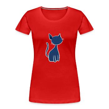 symbole de chat bleu dessin animé mignon - T-shirt bio Premium Femme - rouge - Devant - Mia (176cm)
