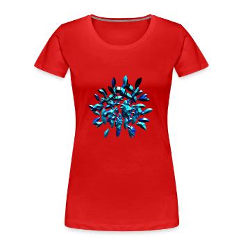 Cristaux Symbole Brillant Bleu Violet Motif - T-shirt bio Premium Femme - rouge - Devant - Mia (176cm)