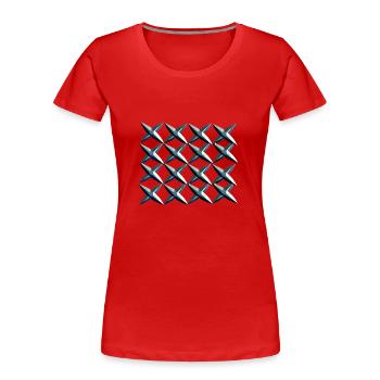 kreuze muster kreuz - Frauen Premium Bio T-Shirt - Rot - Vorne - Mia (176cm)