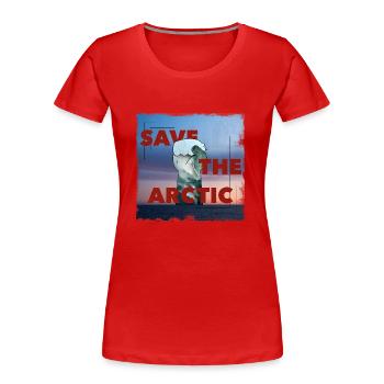 Save The Arctic - Women's Premium Organic T-Shirt - red - Front - Mia (176cm)