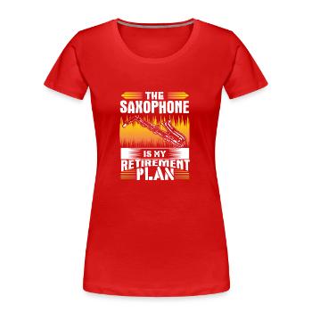 Saxophone Wind Instrument Musical Gift - Women's Premium Organic T-Shirt - red - Front - Mia (176cm)