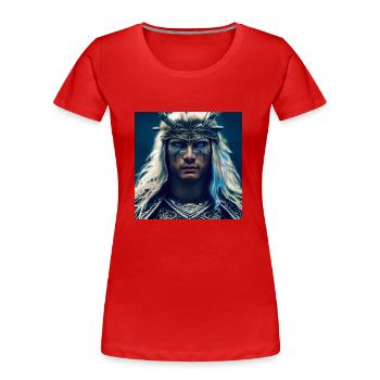 Warrior Vicking - Women's Premium Organic T-Shirt - red - Front - Mia (176cm)